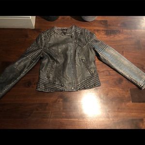 JouJou Faux Distressed Leather Jacket
